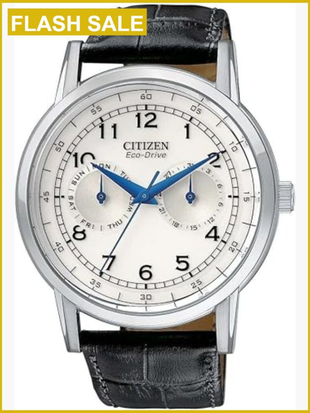 Eco-Drive Men's Stainless Steel Watch, Day-Date Display, Water Resistant - Picture 1 of 6
